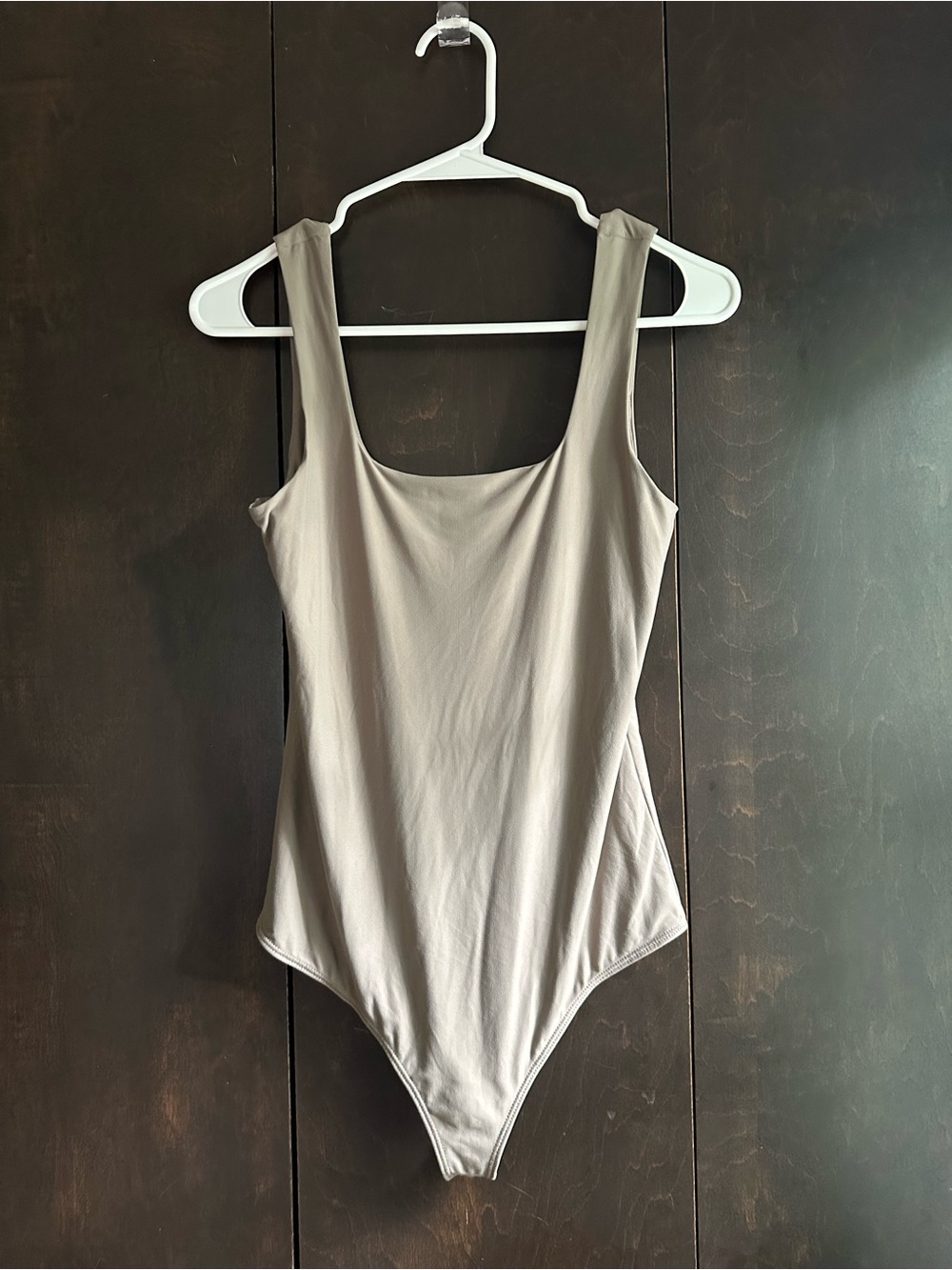 Abercrombie & Fitch Gray Scoop-Neck Bodysuit